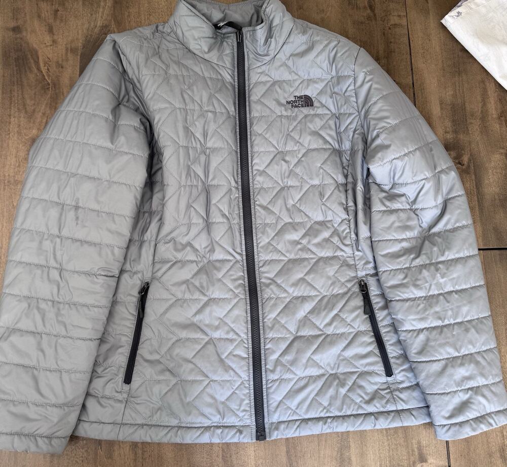 The North Face Tamburello Jacket Women XXL Gray Quilted Insulated Full Zip